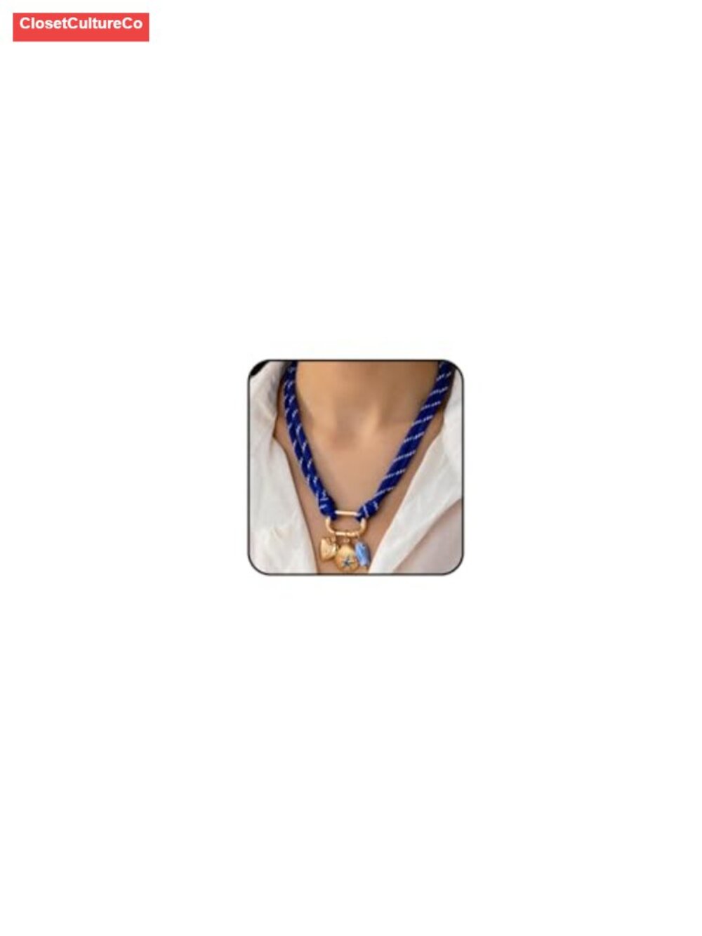 Boho Double Layered Rope Chain Necklace with Ocean Charms Adjustable